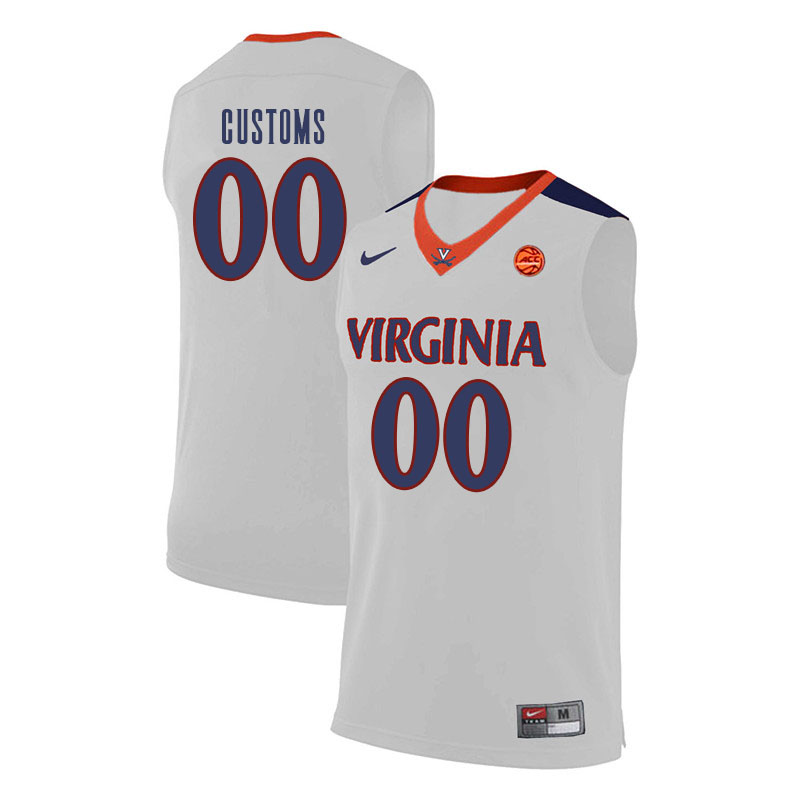 Customs Men Virginia Cavaliers College Basketball Jerseys Sale-White - Click Image to Close